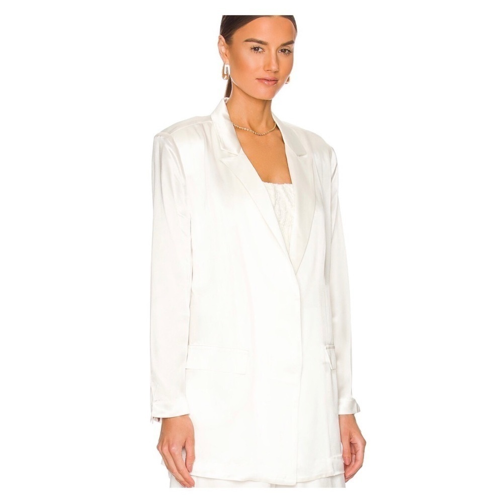 SER.OYA Ronin White Satin Oversized Blazer Jacket Medium NWT - Picture 8 of 16